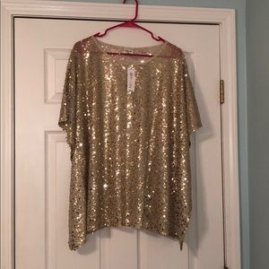 NWT! Gold sequin top